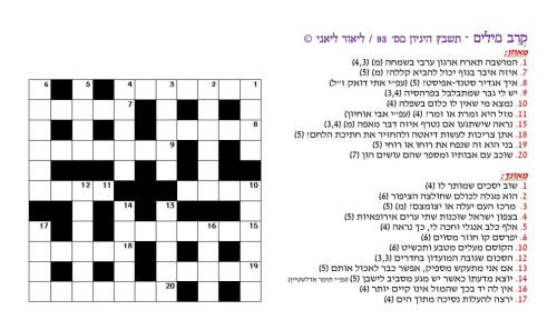 תשבץ היגיון מספר 93